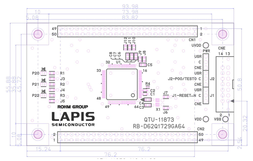 Plan mécanique - ROHM Semiconductor Carte de référence RB-D62Q1729GA64